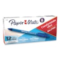 Paper Mate ComfortMate Ultra BP Pen, Retract, Medium 1 mm, Blue Ink/Barrel, PK12 6310187
